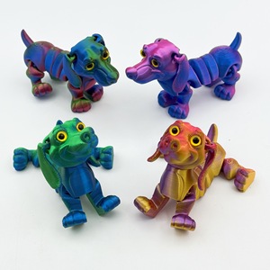 2026 3D Printed PLA Lop-eared <b>Dachshund</b> Figurine with Movable Ears and Limbs Joints Desktop Decoration Maternity <b>Gift</b> - Product Image 1