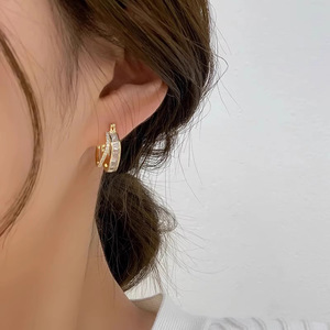Orecchini a Cerchio a Doppio Strato per Donne, Accessori per Orecchie Semplici per Uso Quotidiano - Product Image 6