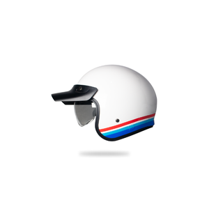 Casque demi-face rétro JP Signature Open Motif SO 05 en élégante couleur blanc cassé, alliant parfaitement le charme vintage et moderne. - Product Image 1