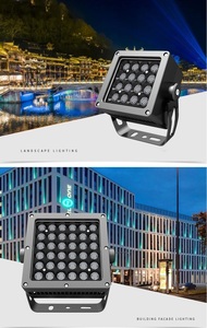 Ngoài trời không thấm nước DMX512 kiểm soát bên ngoài đầy đủ màu sắc phản ánh Spotlight <span class=keywords><strong>16W</strong></span> vườn/Xây dựng nhôm vuông dẫn đèn pha - Product Image 6