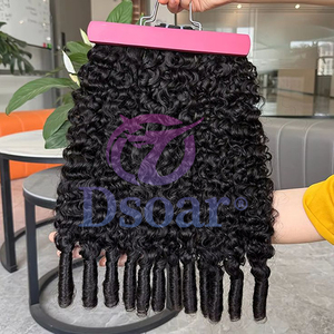 Extensions de cheveux humains vierges brésiliens bouclés, 18-22 pouces, double trame machine, pose rapide, ondulations 3C4A, boucles spirales, toutes couleurs - Product Image 1