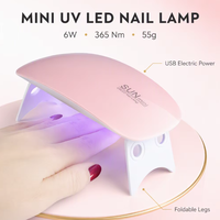 Lampe UV LED Professionnelle SUN Mini USB 6W pour Séchage de Vernis à Ongles, Portable, avec Logo Personnalisé