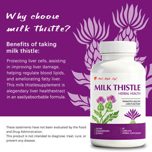 Capsules toniques nutritives au chardon-Marie - Mélangées à du pissenlit et de l'<span class=keywords><strong>artichaut</strong></span>, soutien du foie et de la vitalité, approvisionnement en vrac certifié GMP - Product Image 5