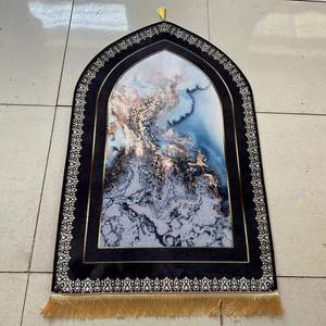 Alfombra de adoración con estampado de borlas, Alfombra de oración de Ramadán de lujo, alfombra de oración islámica árabe musulmana - Product Image 3