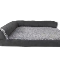 Fauteuil d'angle en forme de L de luxe Yangyangpet, en tissu suédé, avec rembourrage en mousse à mémoire de forme, amovible et lavable, pour chien