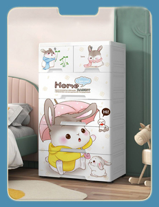 Động Vật Giá Rẻ Cấp Thực Phẩm PP Dễ Thương Phim Hoạt Hình Bé Đầy Màu Sắc Bé Đồ Chơi Sống 5-Hai Lớp Nhựa Ngăn Kéo Lưu Trữ Tủ Cho Quần Áo - Product Image 4