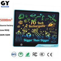 Tablette d'écriture LCD pour enfants, 16 pouces, rechargeable, écran plastique coloré, tablette de dessin éducative pour les enfants de 3 à 6 ans, garçons et filles
