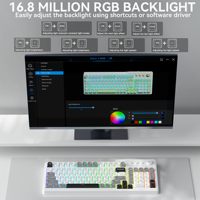 Teclado Inalámbrico Tri-Modo AULA F3099 con Retroiluminación RGB, Recargable, Silencioso y Ergonómico para PC de Escritorio y Gamers