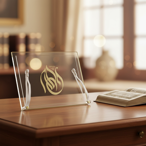 Support de Haggada en Acrylique Moderne et Luxueux avec inscription hébraïque dorée '<span class=keywords><strong>Shana</strong></span> Tova' pour la lecture et la présentation de la Haggada - Product Image 4