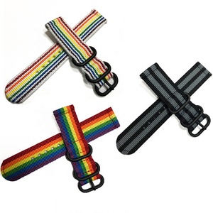 Bán Buôn Thể Thao 18 20 22 24 26 Mm 3 Nhẫn Đen Khóa Vải Nylon Ban Nhạc Đồng Hồ Chất Lượng Cao Zulu Dây Đeo Đồng Hồ - Product Image 2