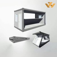 Casa Contenedor Plegable Tipo Z, Edificio Contenedor Prefabricado Modular con Panel Sándwich Aislado Blanco