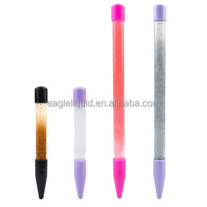 Stylo à bille personnalisé à flotteur liquide, avec flotteur acrylique, liquide transparent et confettis scintillants, cadeau promotionnel, 2 tailles - Product Image 2