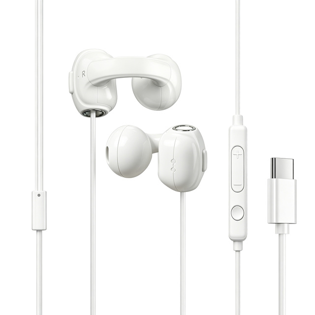 Open-Ear Type C Wired Headphones Ear Clip Wired Earphones HD Call Wired Headset Zero Latency for Gaming Music