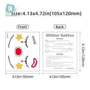 Tatuaggi Temporanei Luccicanti per Viso, Decorazioni Natalizie e di Capodanno, Adesivi Glitterati per Feste di Compleanno per Bambini - Product Image 3