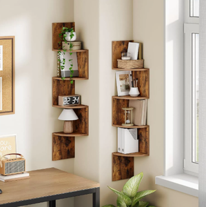 Scaffale Angolare Moderno in Legno Multifunzionale da <span class=keywords><strong>Parete</strong></span>, Scaffalatura a Più Livelli, <span class=keywords><strong>Libreria</strong></span> per <span class=keywords><strong>Soggiorno</strong></span>, Camera da Letto, Cucina - Product Image 1