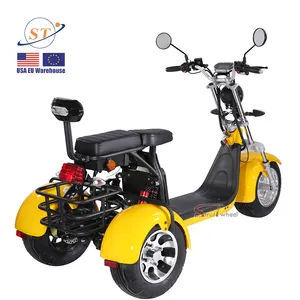 Motocicleta elétrica CEE adulto armazém da UE citycoco 2000w 60v 20ah bateria 3 rodas scooters elétricos poderoso adulto