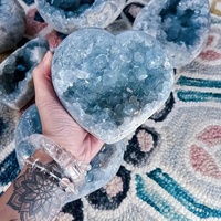 Vente en gros de géodes de celestite bleue en pierre naturelle polie, grappe de quartz, cristal de guérison, tendance mode pour la décoration intérieure
