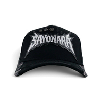 Gorra de Béisbol Sayonara con Bordado 3D Personalizado, Camuflaje Negro, Parche de Dragón Chino con Llama, Pin Metálico, Gorra de Gamuza y Algodón, Directo de Fábrica