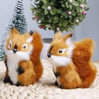Prix usine 7cm en peluche Animal Sculpture Collection écureuil Statue Figurine artificielle fourrure Figure pour bureau ferme décor