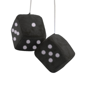 Fuzzy Dice for Car Mirror, Pair 2.75'' Fuzzy Retro Dice for Rear View  Mirror with Heart Shape Decor for Car Interior Hanging Ornament Decoration