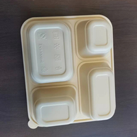 Plateau d'amidon de maïs écologique Conteneur de restauration rapide jetable Boîte à lunch biodégradable pour des repas rapides et sains