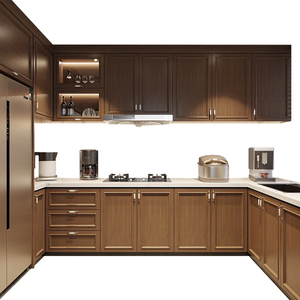 Gabinete de Roble Rojo Norteamericano de Bajo Formaldehído ENF, Madera Multicapa de 18 mm, Seguro para Bebés y Niños, Cocina Personalizada para Toda la Casa, Resistente al Agua - Product Image 1
