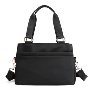 Black Nylon Women Tote Bag Waterproof Shoulder Handbag <b>Large</b> Capacity Zipper <b>Purse</b> for Daily Travel - Product Image 2