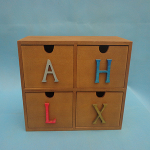 Mini armoire de rangement en bois de couleur avec 4 tiroirs, boîte de rangement en bois personnalisée pour l'organisateur de bureau d'apprentissage et la boîte à bibelots pour filles - Product Image 3