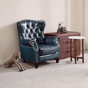 Chaise industrielle en bois massif antique de luxe léger pour une personne confortable à dossier haut pour les loisirs - Product Image 3