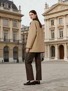 Manteau Trench d'Hiver pour Femme, Luxe Discret, Doublure Amovible en Duvet d'Oie Blanche, Long, Tissé, Coupe-Vent, Style Classique Britannique Old Money - Product Image 3