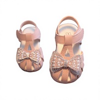 Sandales de princesse confortables en cuir PU souple pour bébé, doublure en maille, antidérapantes, 0-3 ans, toutes saisons, semelle intérieure à enfiler, unisexe
