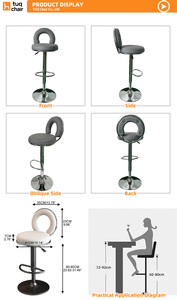 Tabourets <span class=keywords><strong>de</strong></span> bar durables en gros avec base électroplaquée, structure stable, coussin large, 2 pièces/carton, pour <span class=keywords><strong>cuisine</strong></span> - Product Image 3