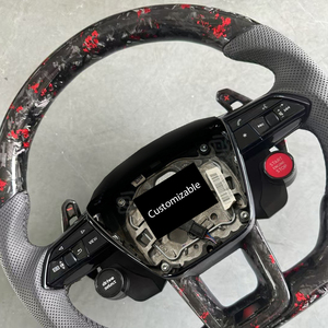 Volant en fibre de carbone forgé rouge avec Konb adapté pour <span class=keywords><strong>Audi</strong></span> RS <span class=keywords><strong>Sport</strong></span> S5 A4 B8 B9 RS5 <span class=keywords><strong>RS6</strong></span> A6 Q7 Q8 SQ7 RSQ7 RS3 RS4 A3 A5 - Product Image 2