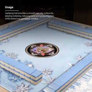 Tapis de jeu de table carré en caoutchouc imperméable personnalisé AY PAD AYMM006 33,5x33,5 pouces pour Mahjong et Poker - Product Image 2