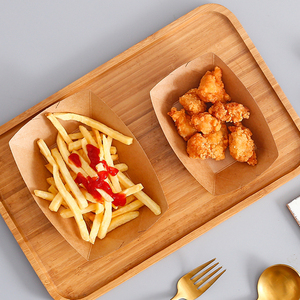 Boîtes d'emballage <span class=keywords><strong>de</strong></span> fast-food frites jetables à emporter pour restaurant avec logo personnalisé ensemble <span class=keywords><strong>de</strong></span> boîtes <span class=keywords><strong>de</strong></span> plateau bateau poulet frit <span class=keywords><strong>en</strong></span> papier kraft - Product Image 6