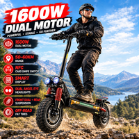 Trottinette électrique pliable longue portée 1600W à double moteur 48V avec freins à disque pour adultes, écran LCD intelligent, livraison UPS depuis entrepôts UE/US