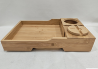 Table d'appoint articulée en bois pour canapé, support de téléphone rotatif à 360°, finition laquée sculptée, portable, pour cuisine et salle de bain