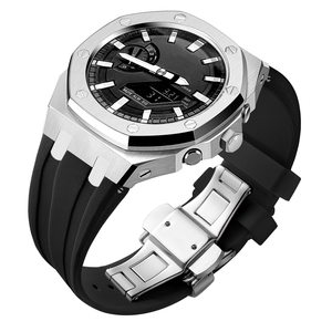 ชุดดัดแปลงสายนาฬิกาโลหะสแตนเลสสตีลสุดหรู สีเงิน-ดำ สำหรับนาฬิกา <span class=keywords><strong>casio</strong></span> <span class=keywords><strong>GA</strong></span> 2100/<span class=keywords><strong>GA</strong></span> <span class=keywords><strong>2110</strong></span>/GAB2100 - Product Image 5