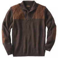 Herren Übergröße Extra Langer Patchwork Casual Strick-Rollkragenpullover