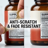Étiquette autocollante personnalisée en vinyle gaufré doré, imperméable, avec code-barres, pour bouteilles de produits à base de probiotiques et d'herbes