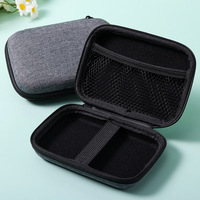 Sac rigide en EVA gris 14x10x4 pouces pour disque dur 25 pouces, casque sans fil, câble de données, microphone de streaming en direct, boîte d'emballage