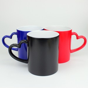 Taza de café con sublimación de impresión Pioneer, en forma de corazón, brillante y que cambia de color, para regalos. - Product Image 3