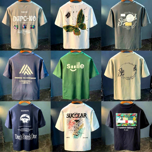 T-shirt da uomo a maniche corte con stampa di design di alta gamma in stile americano, nuova maglietta casual a vestibilità ampia. - Product Image 5