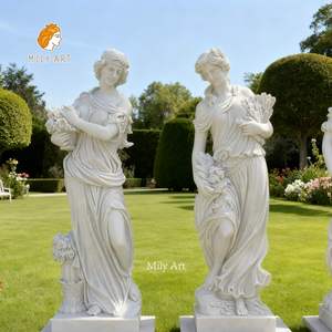 Mily cuộc sống kích thước bằng đá cẩm thạch trắng Lady Tượng điêu khắc cho lâu đài sân trang trí nội thất - Product Image 4