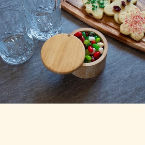 Contenitore per Sale in Bambù con Coperchio Magnetico Girevole, Scatola per <span class=keywords><strong>Spezie</strong></span> da Cucina - Product Image 5