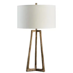 Brass trang trí 3 chân khán đài bảng đèn với màu trắng bóng râm với E27 chủ Neon bóng đèn cho phòng khách trang trí nội thất
