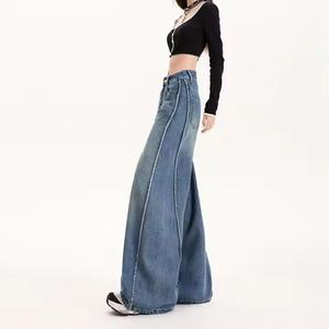 Jeans taille basse pour femme, style streetwear hip-hop, 100% coton, délavé à l'acide, coupe large et ample, haute qualité, prix de gros - Product Image 4