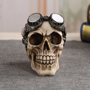 <span class=keywords><strong>Horreur</strong></span> pour statue de tête de crâne SKB02 nouveau style artisanat en résine pour cadeau de fête d'halloween - Product Image 1
