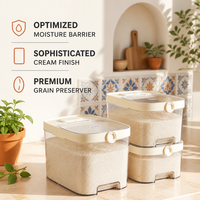 Seau de stockage de céréales en plastique hermétique 5L, conteneur pour riz et farine, anti-insectes, anti-humidité, conception scellée