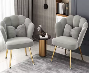 Best Sale Modern Plush Gold Casual Armchair Beauty Dresser Makeup Chair Dorm Apartment Hotel Bedroom Backrest <b>Stool</b> - Product Image 1